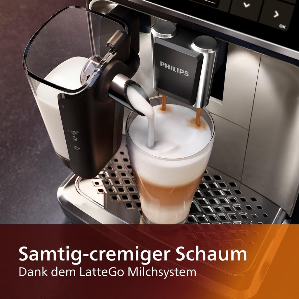 PHILlPS EP5547/90 Serie 5500 LatteGo 19 Kaffeespezialitäten Kaffeevollautomat Schwarz verchromt